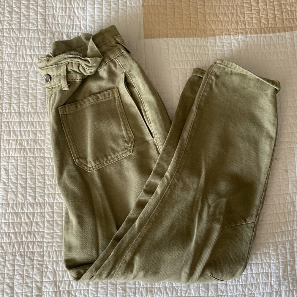 Zara green baggy jeans